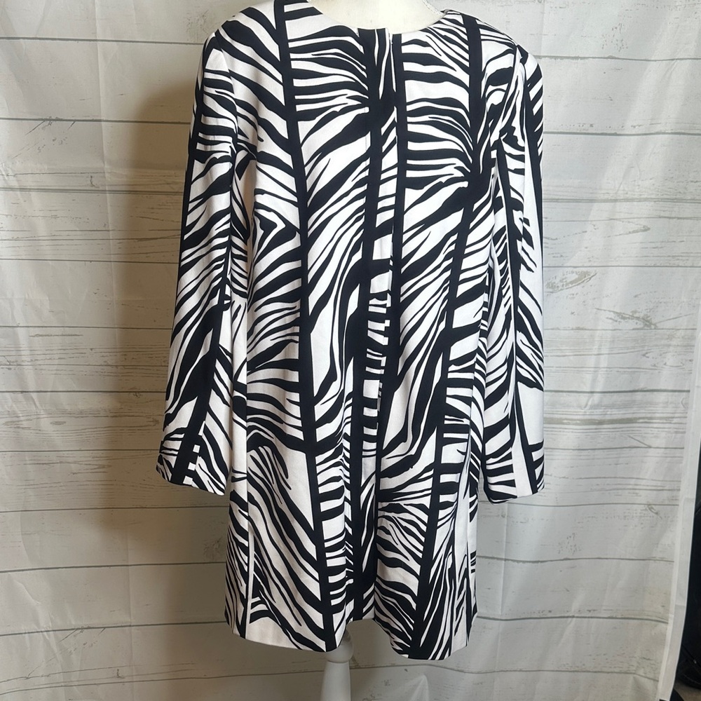dennis basso Black and White Zebra-Print Jacket